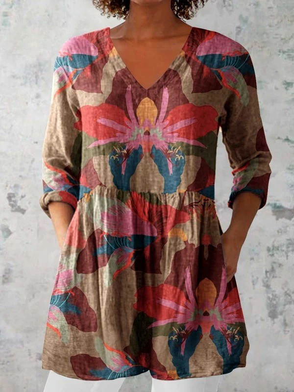 Sara | V-neck long blouse