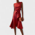 Juliet - Asymmetric Draped Midi Dress