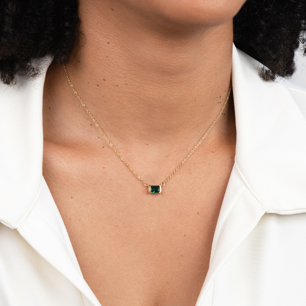 Monet green emerald necklace
