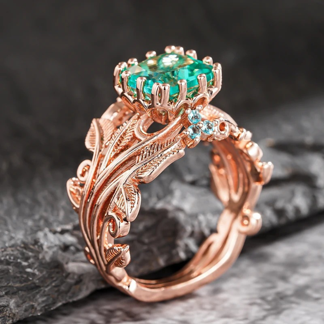 Natural Green Crystal Ring