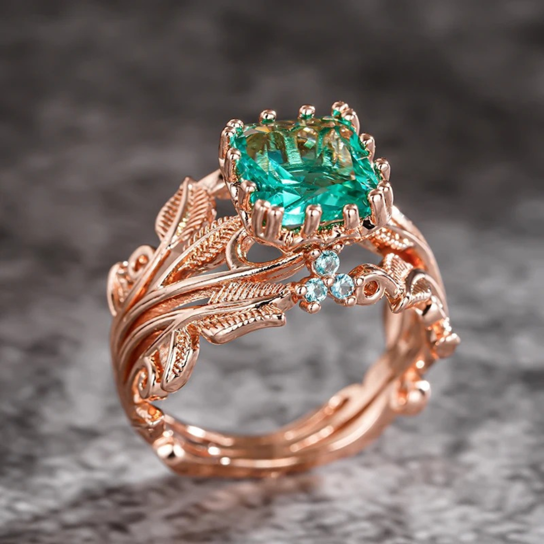 Natural Green Crystal Ring