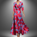 Zola - Fluttering V-neck Half Sleeve Bohemian Maxi Dress
