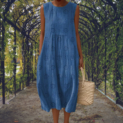 Aicaterini - Elegant Sleeveless Dress with Pockets