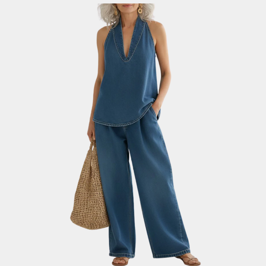 Sailor - Two-Piece Set with Vintage Wash Soft Denim Look