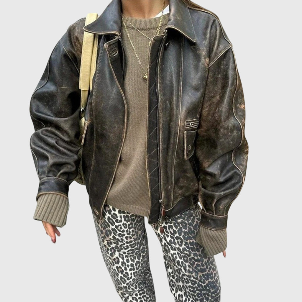 Chandra - Leopard Print Vintage Jeans