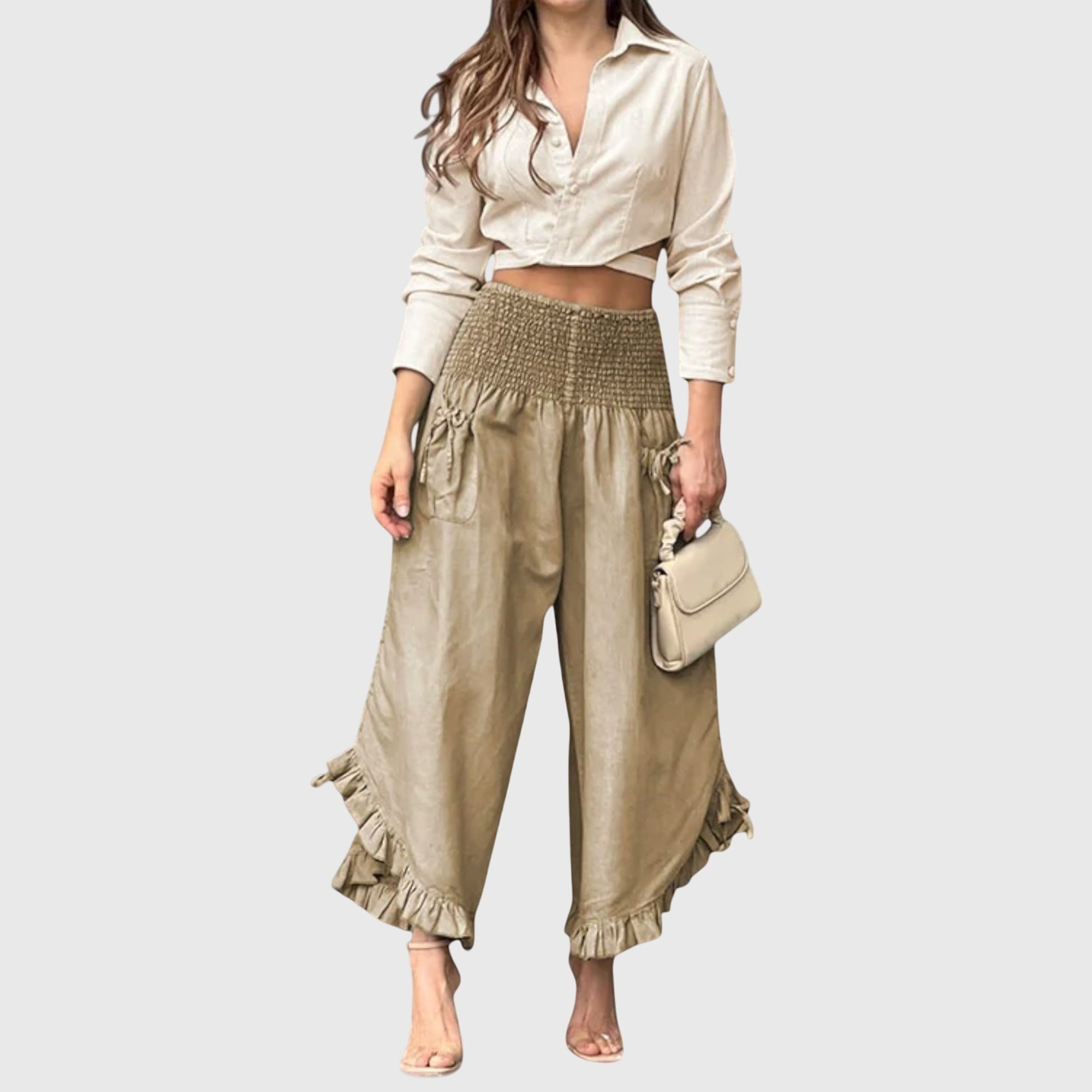 JAYA - Fashionable pleated casual pants
