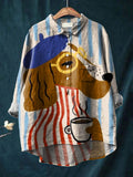 Charlie | Artistic Dog and Coffee Print Shirt