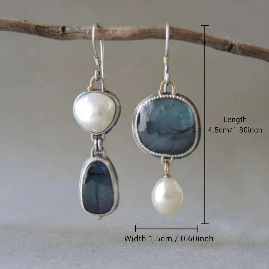 Vintage Bluestone Pearl Earrings
