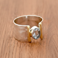 Silver-blue gemstone ring