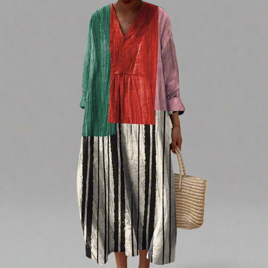 Harper | Elegant geometric print dress