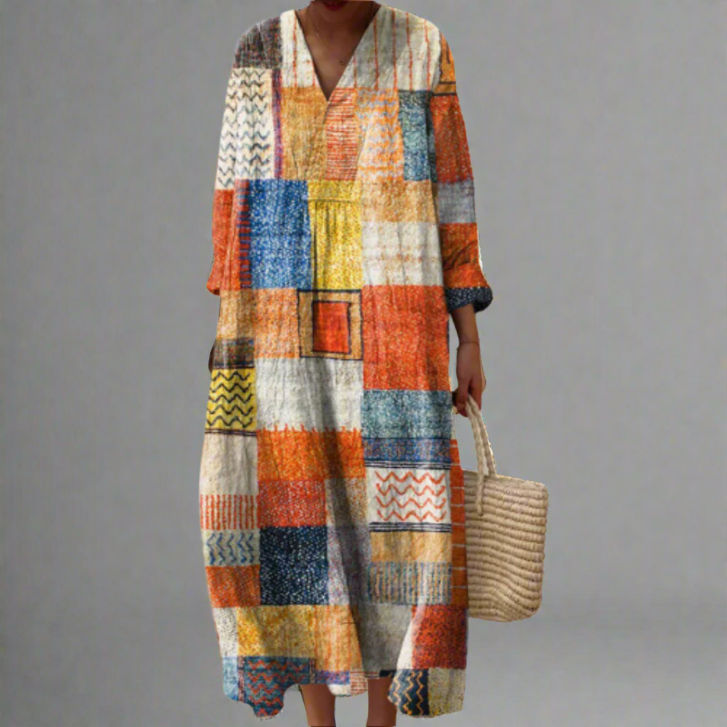 Mikayla | Elegant Geometric Pattern Dress
