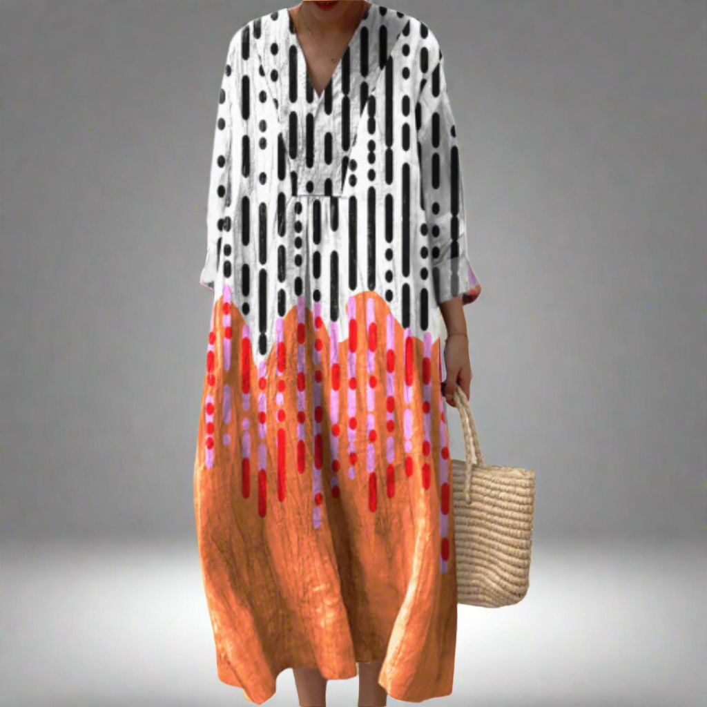 Kiara | Elegant Geometric Print Dress