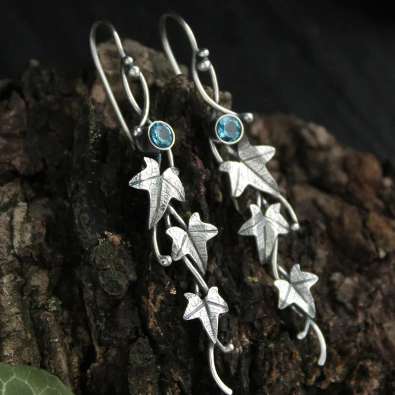 Blue Crystal Elf Earring