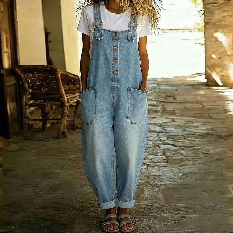 Serina | Denim Overalls with Adjustable Straps