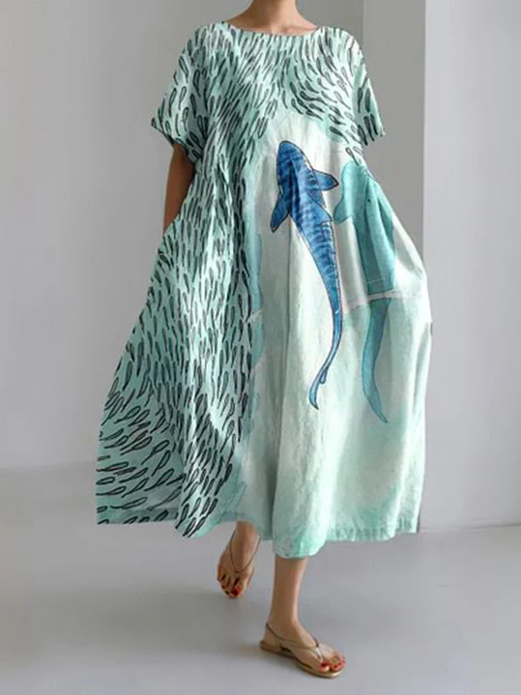 A dress with an ocean-inspired design
