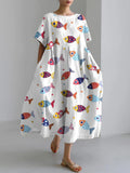 Subtle Aquatic Design Dress