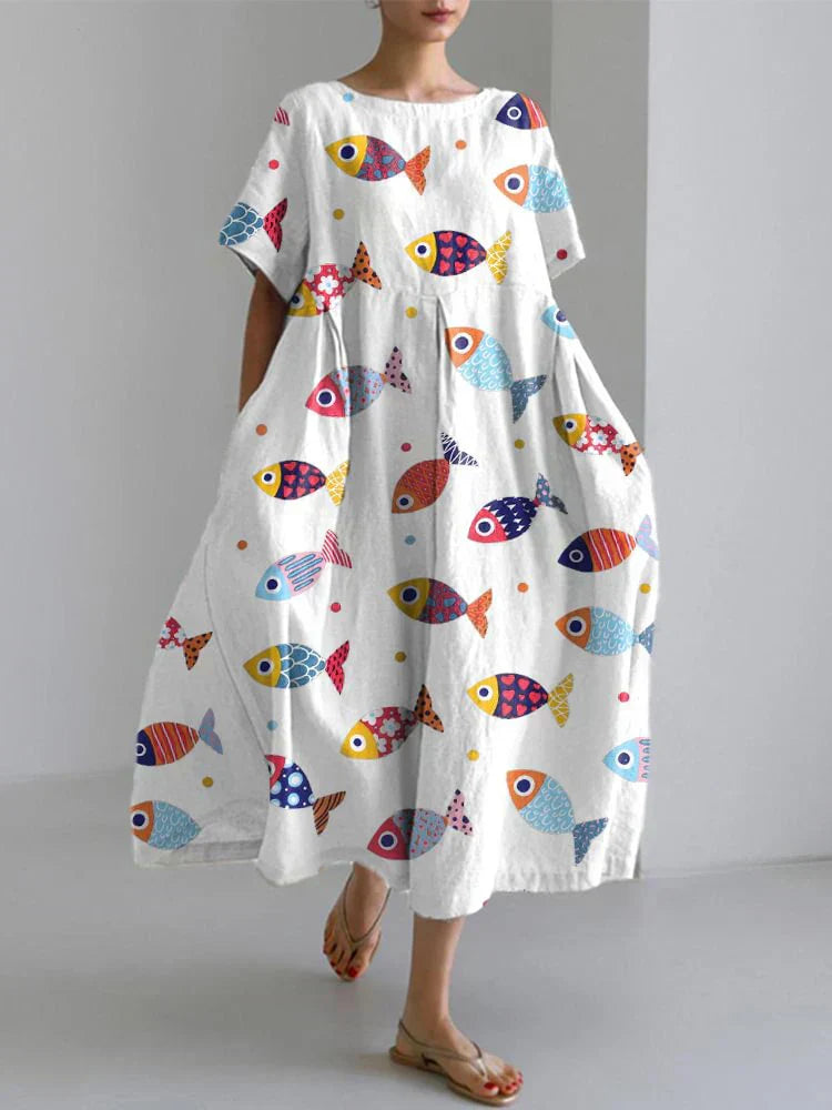 Subtle Aquatic Design Dress