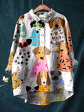 Sandra | Positive Dog Print Shirt