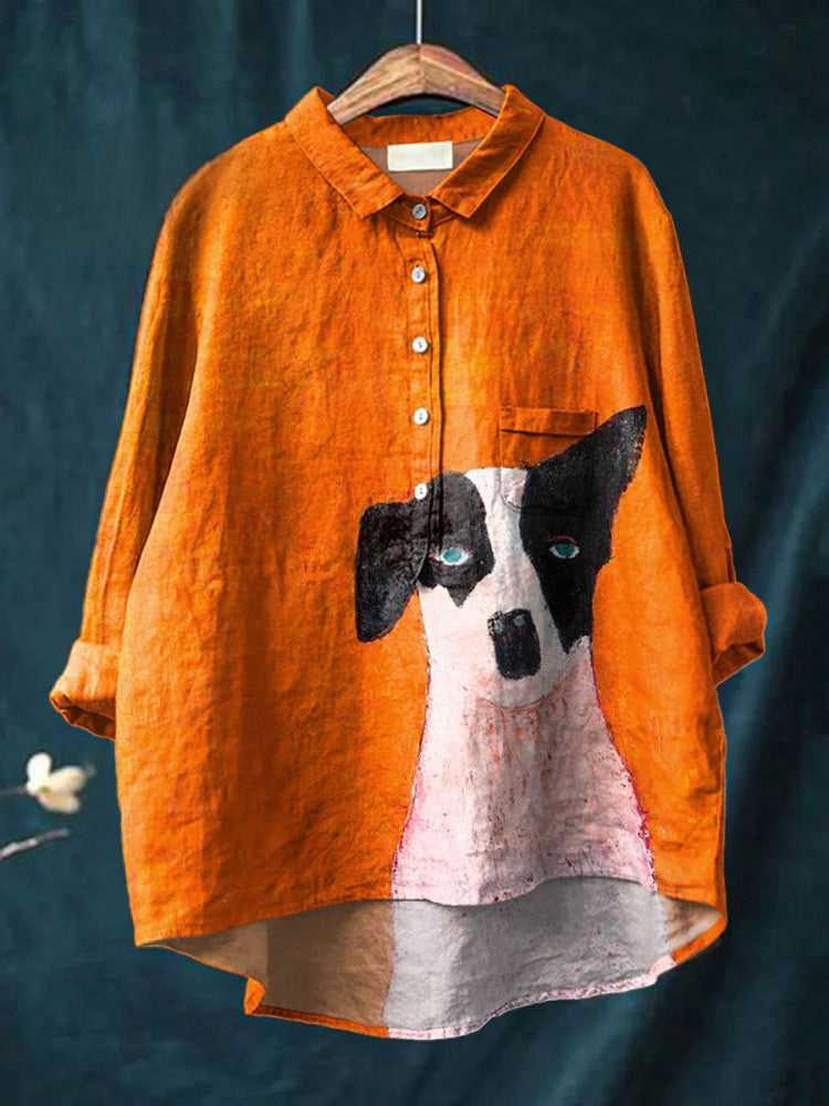 Logan | Art Dog Print Shirt