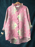 Ladies' Colorful Fish Ruffle Shirt
