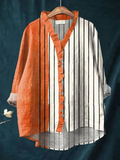 Women's Vintage Geometric Ruffle Shirt