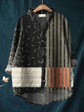 Women's Abstract Twill Ruffle Shirt