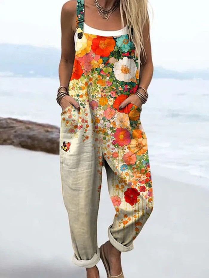 Vintage Floral Jumpsuit - Effortless style and all-day comfort