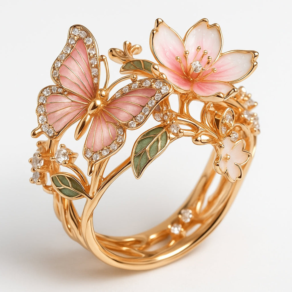 Natua Bright Butterfly Zirconia Ring