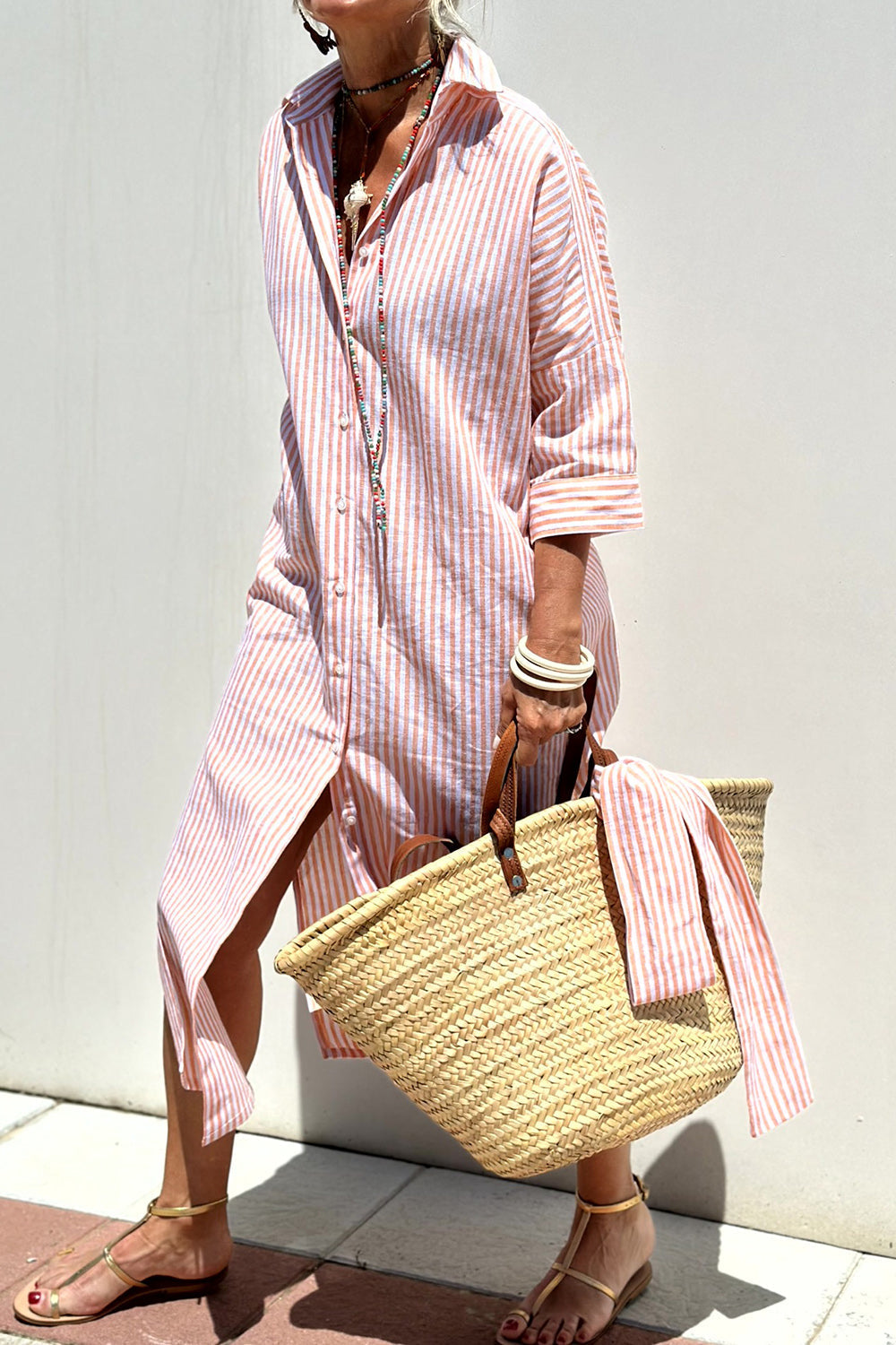 Sophia | A Timeless Striped Shirt Dress with Elegant Comfort