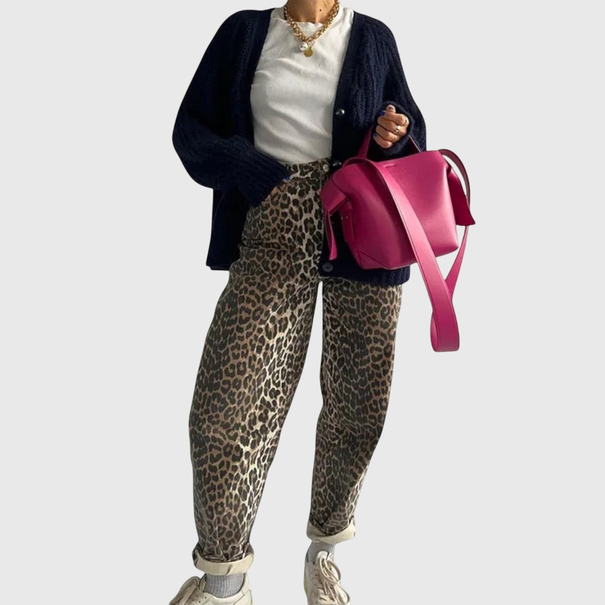 Chandra - Leopard Print Vintage Jeans