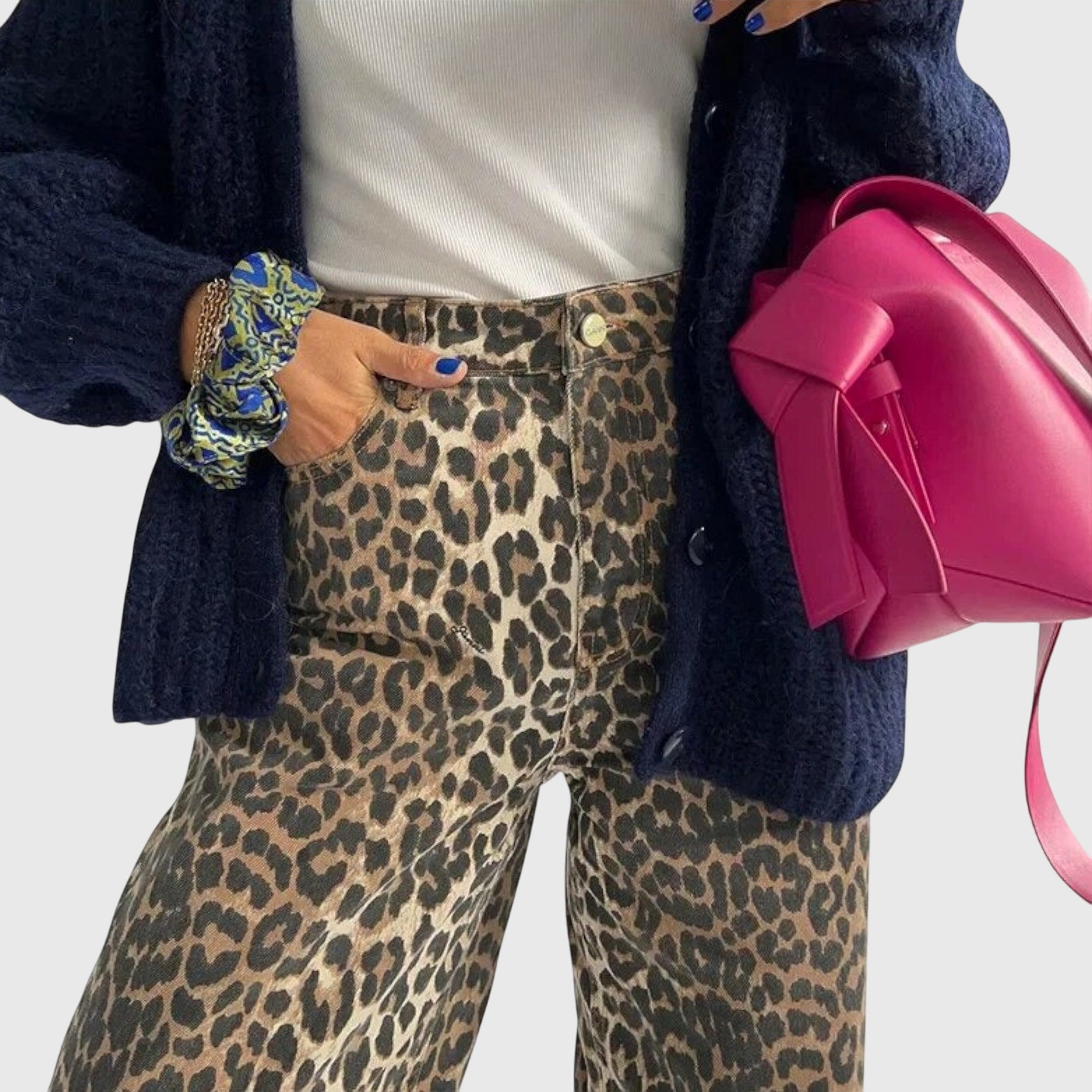 Chandra - Leopard Print Vintage Jeans