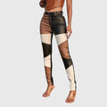 Calliope - Color Block Pattern Tube Pants