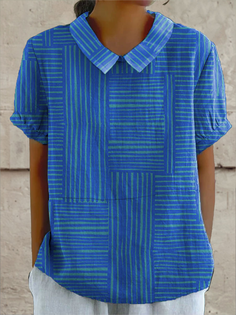 Ana | Stripe Geometric Shirt