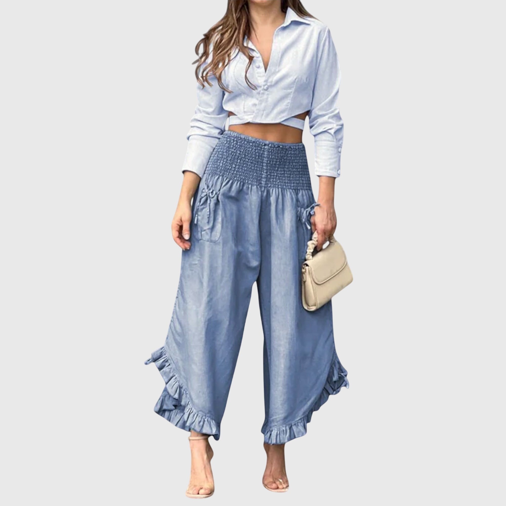 JAYA - Fashionable pleated casual pants