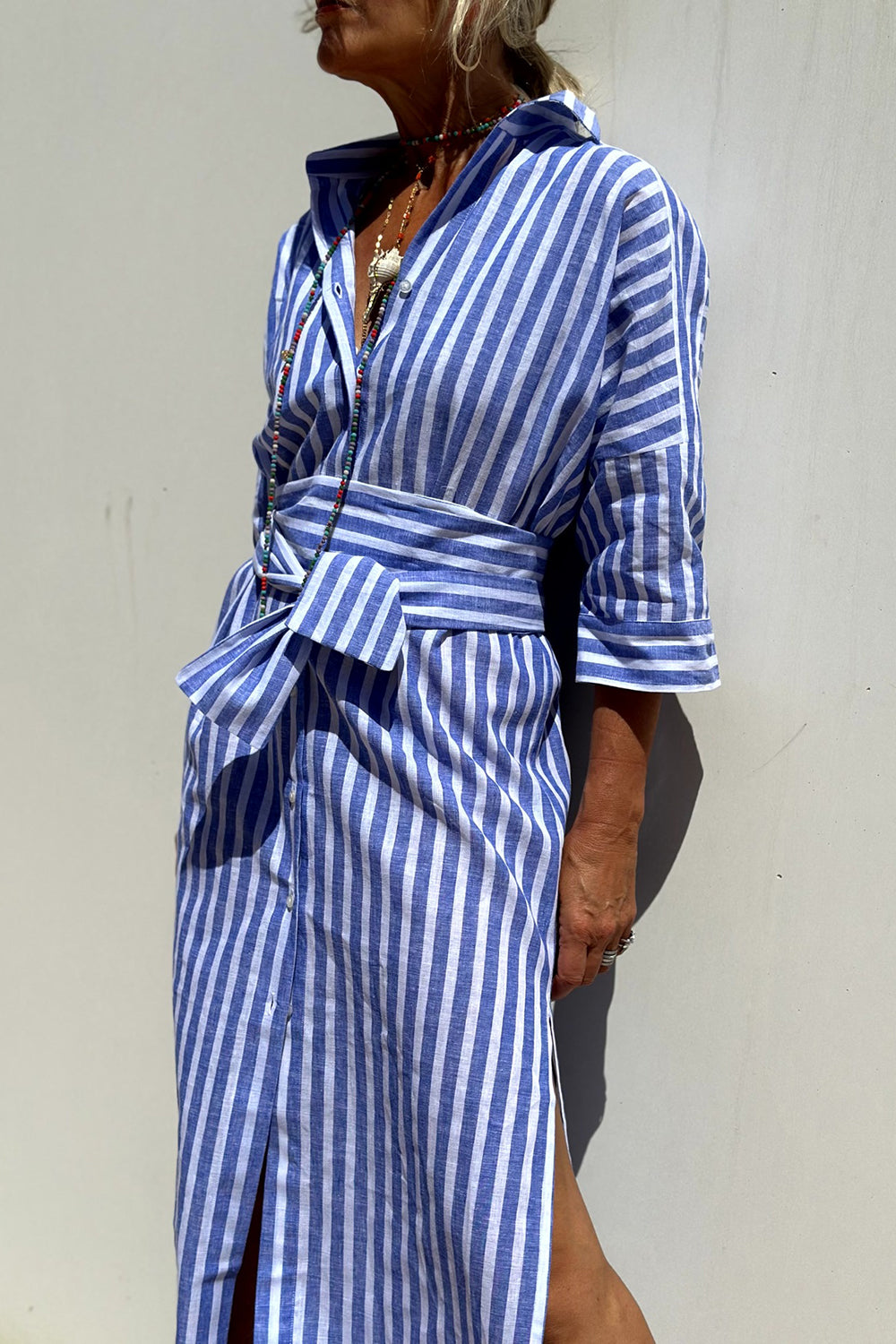 Sophia | A Timeless Striped Shirt Dress with Elegant Comfort