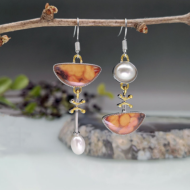 Élodie - Retro Orange Earrings