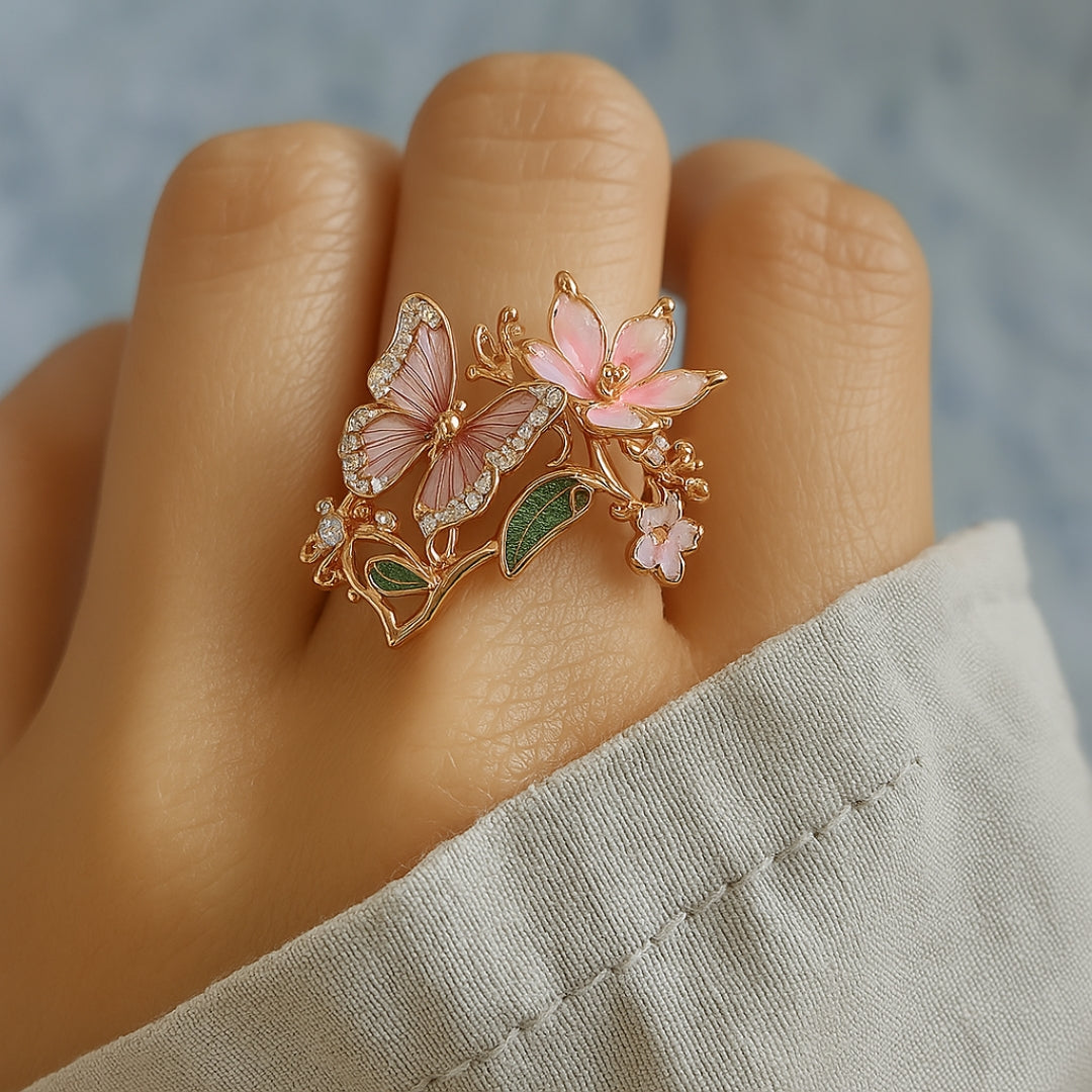 Natua Bright Butterfly Zirconia Ring