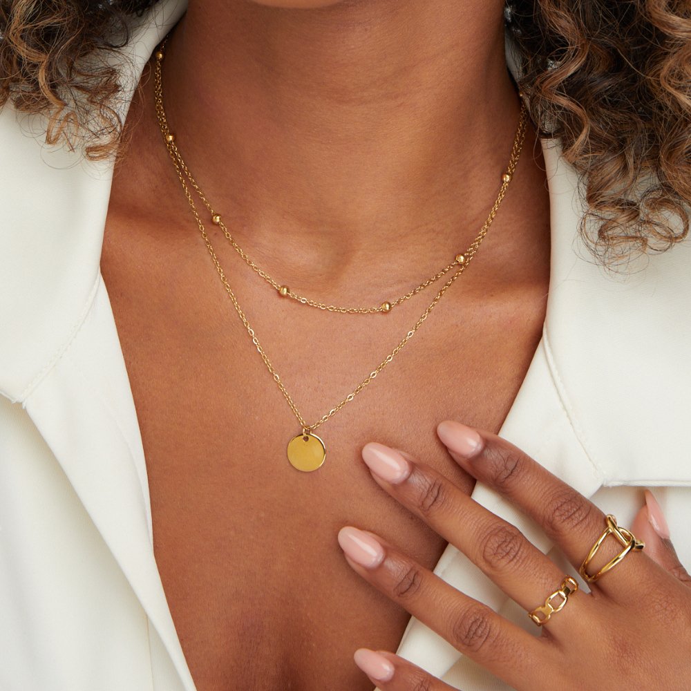 Layered disc necklace