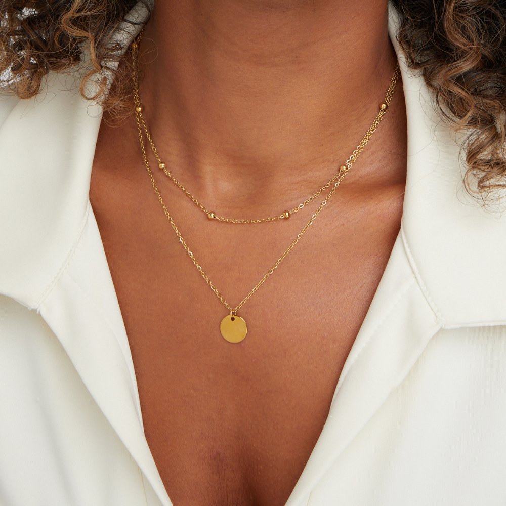 Layered disc necklace