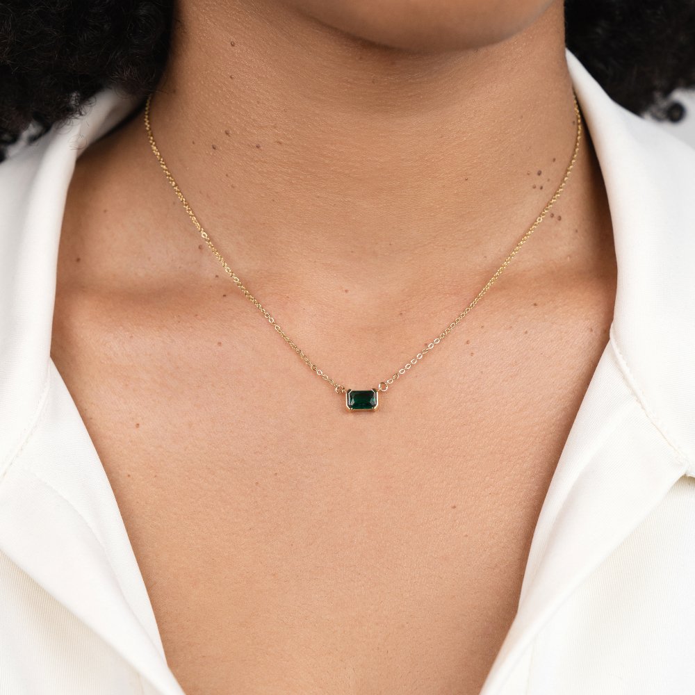 Monet green emerald necklace