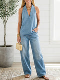 Sailor - Two-Piece Set with Vintage Wash Soft Denim Look