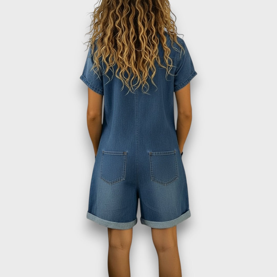Glenda | Vintage Short Cotton Denim Overalls